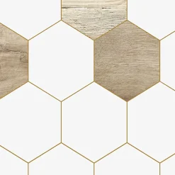 99Deco Panneau Mural De Salle De Bains<Lot de 2 panneaux de douche en PVC (90x220 & 120x220 cm) + profilés blanc - Charme - Hexa Bois - Marron