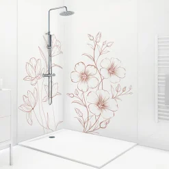 99Deco Lot de 2 panneaux de douche en aluminium (90x220 & 120x220 cm) + profilés blanc - Charme - Blanc- Panneau Mural De Salle De Bains