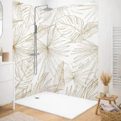 99Deco Panneau Mural De Salle De Bains<Lot de 2 panneaux de douche en aluminium (90x220 & 120x220 cm) + profilés blanc - Lamnar Kola