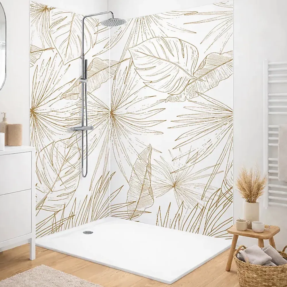 99Deco Panneau Mural De Salle De Bains<Lot de 2 panneaux de douche en aluminium (90x220 & 120x220 cm) + profilés blanc - Lamnar Kola