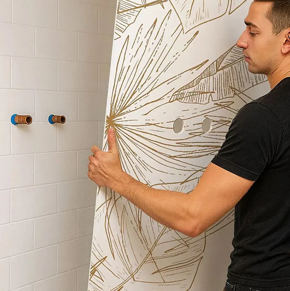 99Deco Panneau Mural De Salle De Bains<Lot de 2 panneaux de douche en aluminium (90x220 & 120x220 cm) + profilés blanc - Lamnar Kola