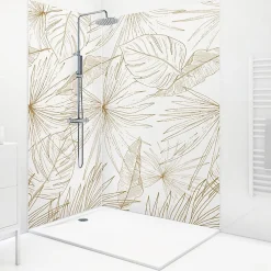 99Deco Panneau Mural De Salle De Bains<Lot de 2 panneaux de douche en aluminium (90x220 & 120x220 cm) + profilés blanc - Lamnar Kola