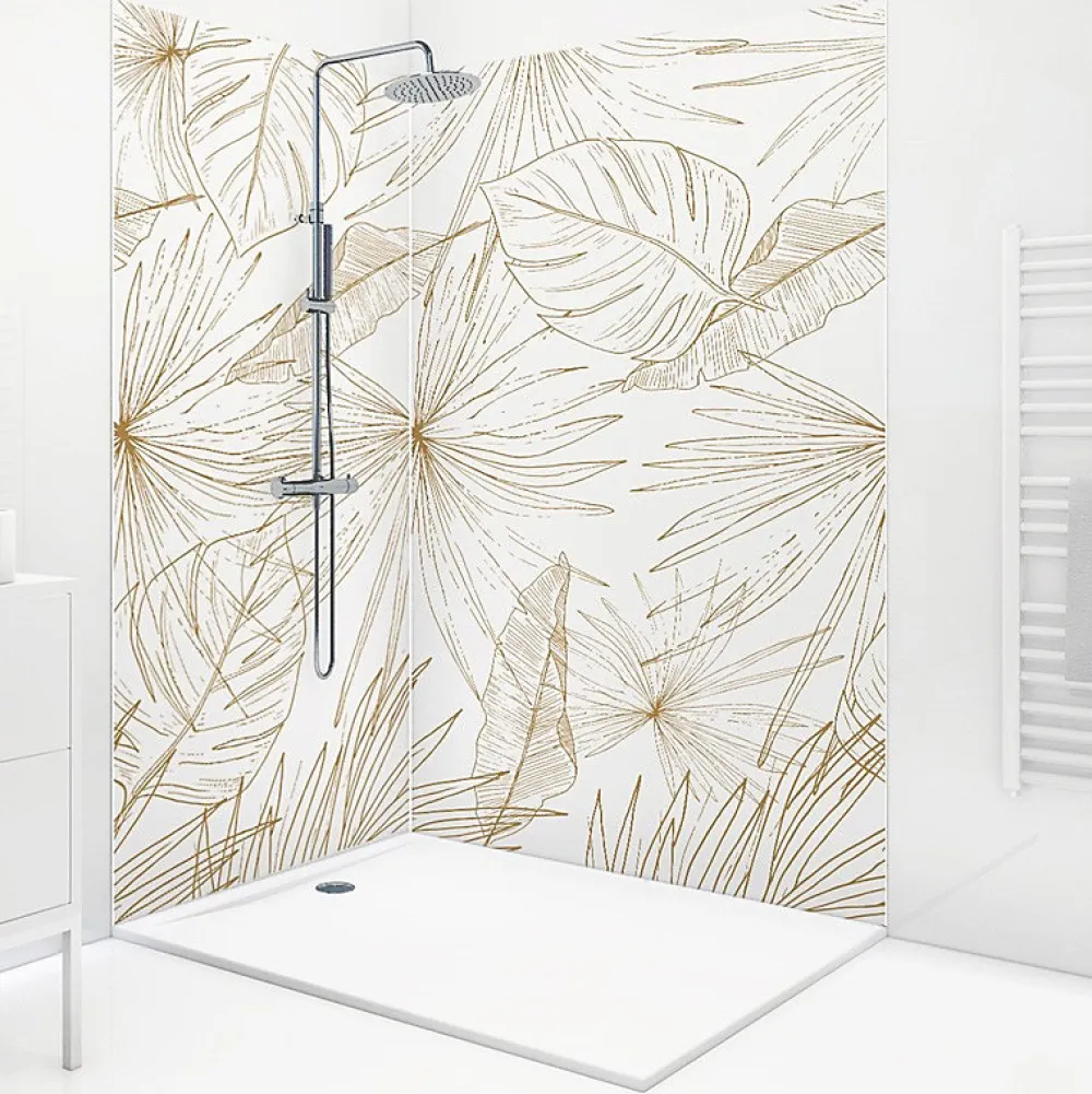 99Deco Panneau Mural De Salle De Bains<Lot de 2 panneaux de douche en aluminium (90x220 & 120x220 cm) + profilés blanc - Lamnar Kola