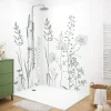 99Deco Lot de 2 panneaux de douche en PVC (90x220 & 120x220 cm) + profilés blanc - Vegetalist - Vert- Panneau Mural De Salle De Bains