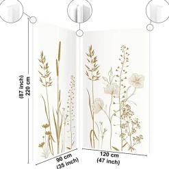 99Deco Lot de 2 panneaux de douche en PVC (90x220 & 120x220 cm) + profilés blanc - Vegetalist - Marron- Panneau Mural De Salle De Bains