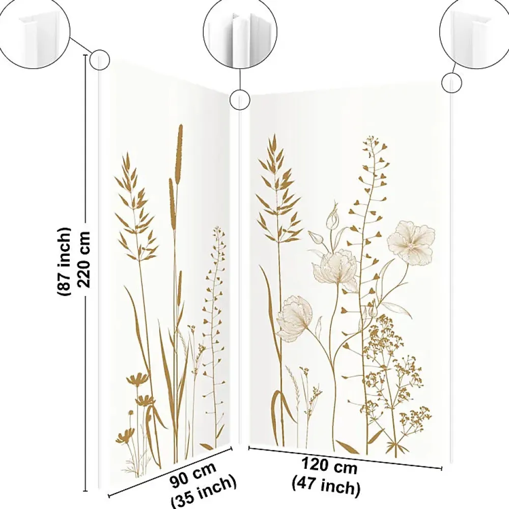 99Deco Lot de 2 panneaux de douche en PVC (90x220 & 120x220 cm) + profilés blanc - Vegetalist - Marron- Panneau Mural De Salle De Bains
