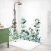 99Deco Panneau Mural De Salle De Bains<Lot de 2 panneaux de douche en aluminium (90x220 & 120x220 cm) + profilés blanc - Motif végétal - Vert et Blanc - Quiétude
