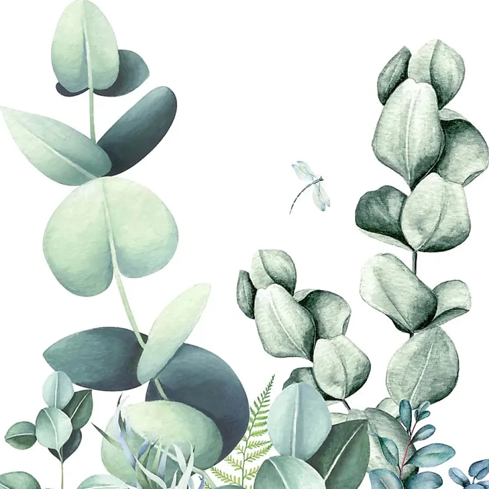 99Deco Panneau Mural De Salle De Bains<Lot de 2 panneaux de douche en PVC (90x220 & 120x220 cm) + profilés blanc - Motif végétal - Vert et Blanc - Quiétude
