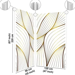 99Deco Panneau Mural De Salle De Bains<Lot de 2 panneaux de douche en aluminium (90x220 & 120x220 cm) + profilés blanc - Sotma - Blanc et doré