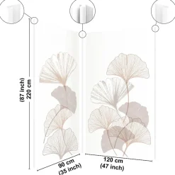 99Deco Panneau Mural De Salle De Bains<Lot de 2 panneaux de douche en aluminium (90x220 & 120x220 cm) + profilés blanc - Motif Floral - Gingko Blanc
