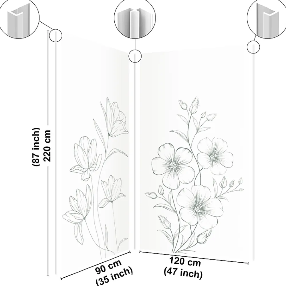 99Deco Panneau Mural De Salle De Bains<Lot de 2 panneaux de douche en aluminium (90x220 & 120x220 cm) + profilés blanc - Charme - Vert