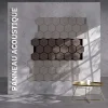 Mon Marché Déco Lot de 2 Panneaux Hexagonaux H. 76 cm L. 62 cm - Noyer Feutre Noir- Panneau Tasseau Bois