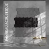 Mon Marché Déco Lot de 2 Panneaux Hexagonaux H. 76 cm L. 62 cm - Chêne Noir Feutre Noir- Panneau Tasseau Bois
