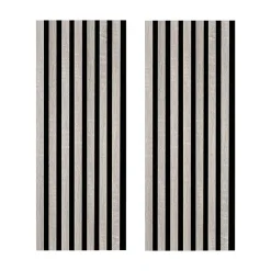 Forestea Lot de 2 Panneaux mural acoustic lamelles MDF chêne gris sur fond noir 2600 x 300 x 17 mm 1,56 M2- Panneau Tasseau Bois