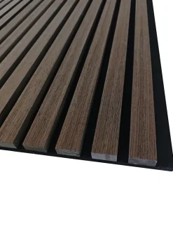 AICA Sanitaire Panneau Décoratif En Bois<Lot de 2 Panneaux Muraux Décoratifs Acoustiques Bois MDF 260x30cm Noyer AntiBruit, Facile à Poser