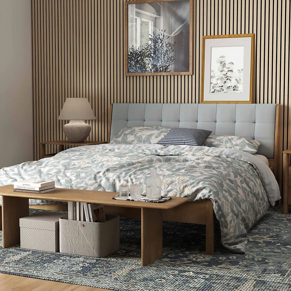 AICA Sanitaire Lot de 3 Panneaux Muraux Décoratifs Acoustiques Bois MDF 240x60cm Chêne clair AntiBruit, Facile à Poser- Panneau Décoratif En Bois