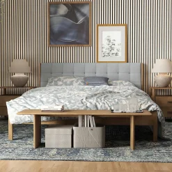 AICA Sanitaire Lot de 3 Panneaux Muraux Décoratifs Acoustiques Bois MDF 240x60cm Chêne clair AntiBruit, Facile à Poser- Panneau Décoratif En Bois