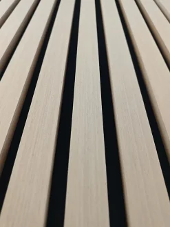 AICA Sanitaire Lot de 2 Panneaux Muraux Décoratifs Acoustiques Bois MDF 260x30cm Chêne clair AntiBruit, Facile à Poser- Panneau Décoratif En Bois