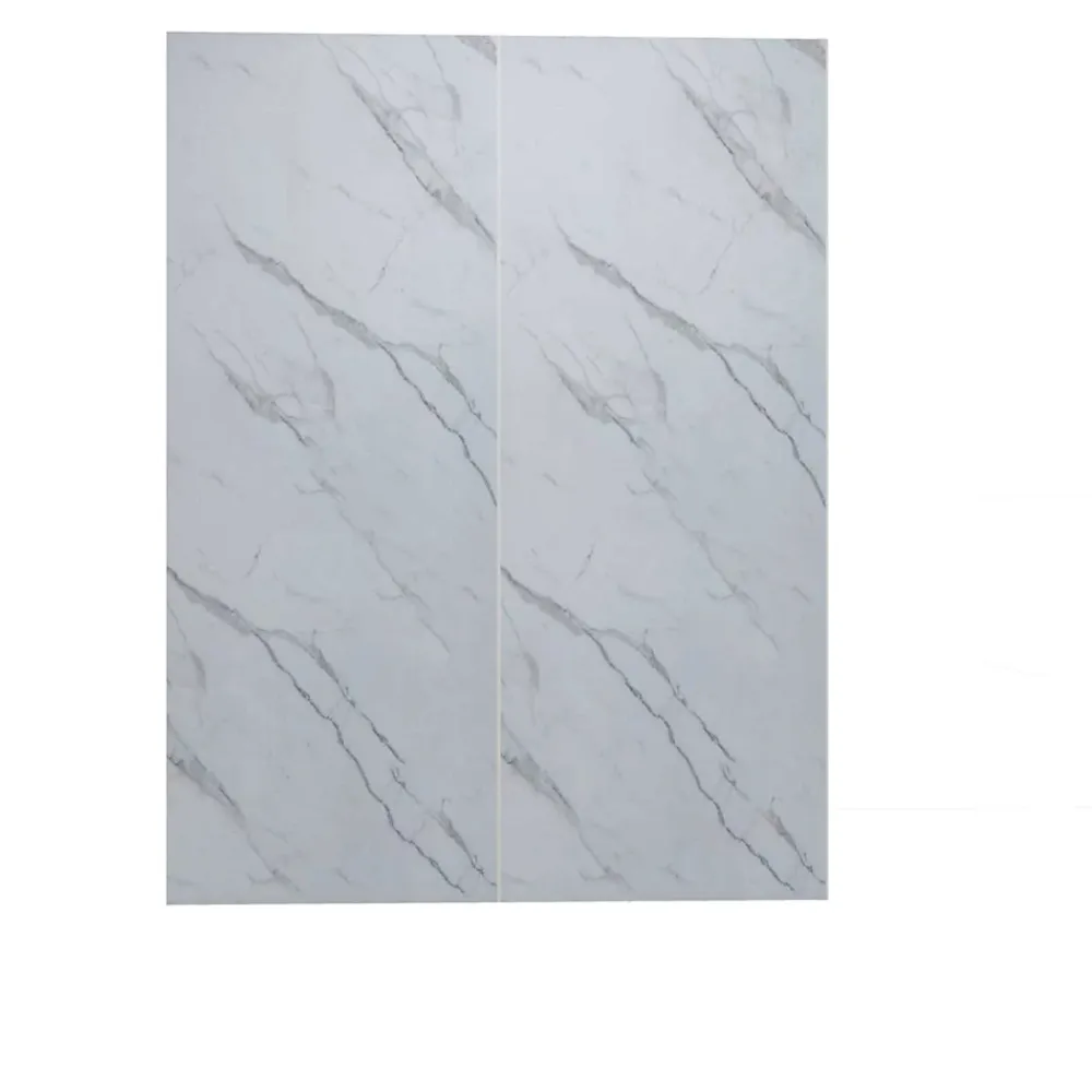 AICA Sanitaire Lot de 2 panneaux muraux de douche effet Marbre en Aluminium avec 1 profilés,L100xL90xH210 cm ,Protection murale,Antimoisissure- Panneau Mural De Salle De Bains
