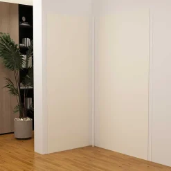 AICA Sanitaire Lot de 2 panneaux muraux de douche Ivoire mural aluminium avec 3 profiles - L.90 x L.120 x H.210 cm - Étanche,facile à nettoyer- Panneau Mural De Salle De Bains