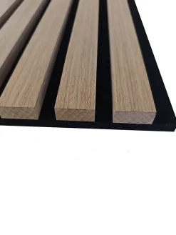 AICA Sanitaire Lot de 4 Panneaux Muraux Décoratifs Acoustiques Bois MDF 60x60cm Chêne foncé AntiBruit, Facile à Poser- Panneau Décoratif En Bois