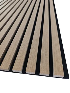 AICA Sanitaire Lot de 2 Panneaux Muraux Décoratifs Acoustiques Bois MDF 120x60cm Chêne foncé AntiBruit, Facile à Poser- Panneau Décoratif En Bois