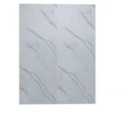 AICA Sanitaire Lot de 2 panneaux muraux de douche effet Marbre en Aluminium avec 3 profilés,L100xL100xH210cm ,Protection murale,Antimoisissure- Panneau Mural De Salle De Bains