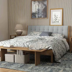 AICA Sanitaire Lot de 2 Panneaux Muraux Décoratifs Acoustiques Bois MDF 240x60cm chêne naturel AntiBruit, Facile à Poser- Panneau Décoratif En Bois