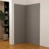 AICA Sanitaire Panneau Mural De Salle De Bains<Lot de 2 panneaux muraux de douche gris mural aluminium avec 3 profiles - L.90 x L.90 x H.210 cm - facile à nettoyer