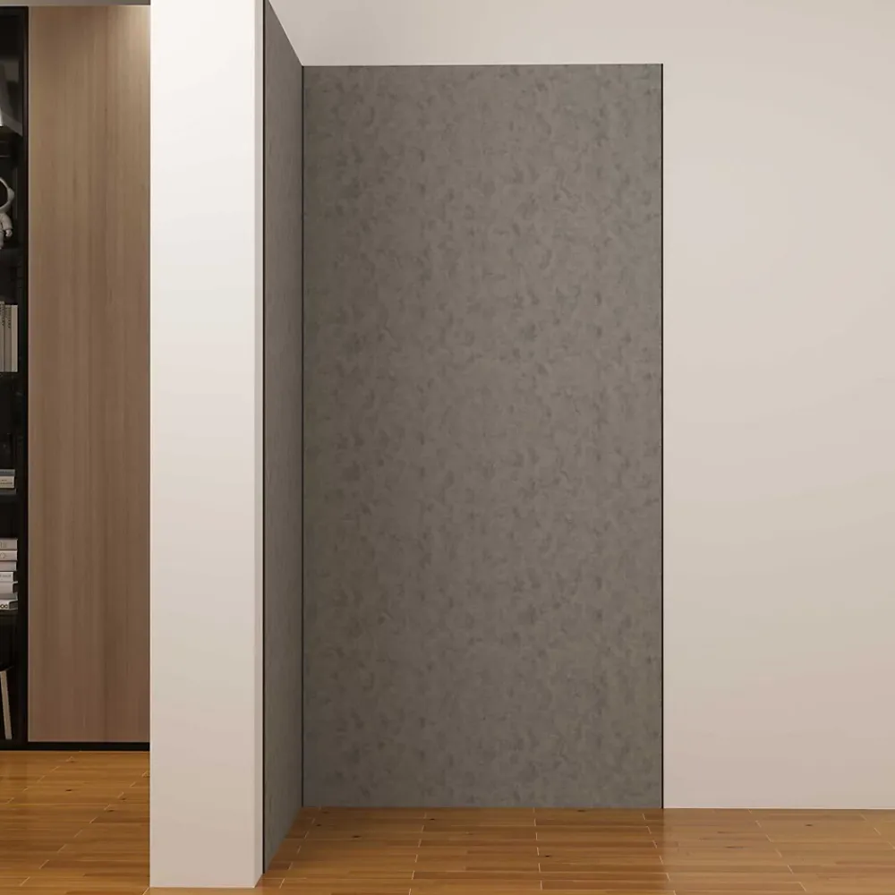 AICA Sanitaire Panneau Mural De Salle De Bains<Lot de 2 panneaux muraux de douche gris mural aluminium avec 3 profiles - L.90 x L.90 x H.210 cm - facile à nettoyer