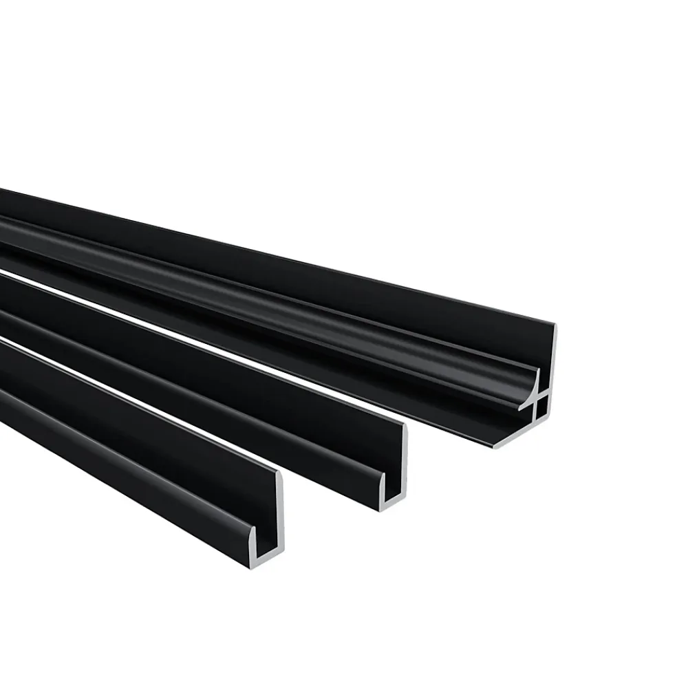 AICA Sanitaire Panneau Mural De Salle De Bains<Lot de 2 panneaux muraux de douche gris mural aluminium avec 3 profiles - L.90 x L.90 x H.210 cm - facile à nettoyer