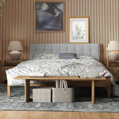 AICA Sanitaire Panneau Décoratif En Bois<Lot de 2 Panneaux Muraux Décoratifs Acoustiques Bois MDF 260x30cm Chêne foncé AntiBruit, Facile à Poser