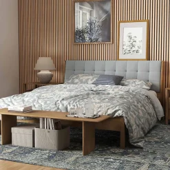 AICA Sanitaire Panneau Décoratif En Bois<Lot de 2 Panneaux Muraux Décoratifs Acoustiques Bois MDF 260x30cm Chêne foncé AntiBruit, Facile à Poser