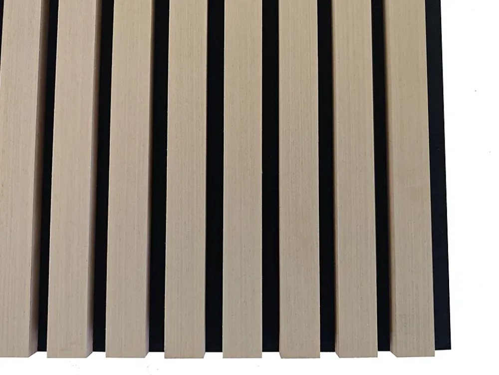 AICA Sanitaire Panneau Décoratif En Bois<Lot de 4 Panneaux Muraux Décoratifs Acoustiques Bois MDF 60x60cm Chêne clair AntiBruit, Facile à Poser