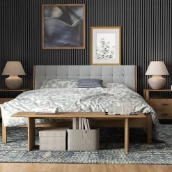 AICA Sanitaire Lot de 3 Panneaux Muraux Décoratifs Acoustiques Bois MDF 240x60cm Chêne grisé AntiBruit, Facile à Poser- Panneau Décoratif En Bois