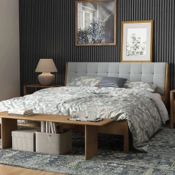 AICA Sanitaire Lot de 3 Panneaux Muraux Décoratifs Acoustiques Bois MDF 240x60cm Chêne grisé AntiBruit, Facile à Poser- Panneau Décoratif En Bois