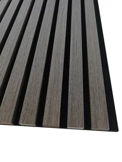 AICA Sanitaire Lot de 3 Panneaux Muraux Décoratifs Acoustiques Bois MDF 240x60cm Chêne grisé AntiBruit, Facile à Poser- Panneau Décoratif En Bois