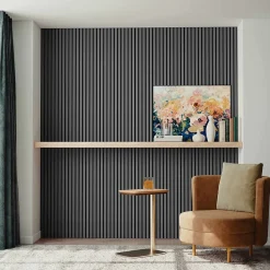 AICA Sanitaire Panneau Décoratif En Bois<Lot de 2 Panneaux Muraux Décoratifs Acoustiques Bois MDF 120x60cm Chêne grisé AntiBruit, Facile à Poser