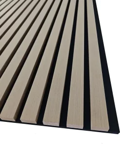 AICA Sanitaire Panneau Décoratif En Bois<Lot de 3 Panneaux Muraux Décoratifs Acoustiques Bois MDF 260x30cm Chêne clair AntiBruit, Facile à Poser