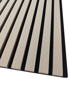 AICA Sanitaire Lot de 2 Panneaux Muraux Décoratifs Acoustiques Bois MDF 260x30cm chêne naturel AntiBruit, Facile à Poser- Panneau Décoratif En Bois