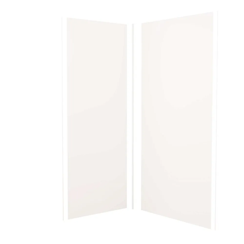 AICA Sanitaire Lot de 2 panneaux muraux de douche blanc mural aluminium avec 3 profiles - L.100 x L.100 x H.210 cm - Étanche,facile à nettoyer- Panneau Mural De Salle De Bains