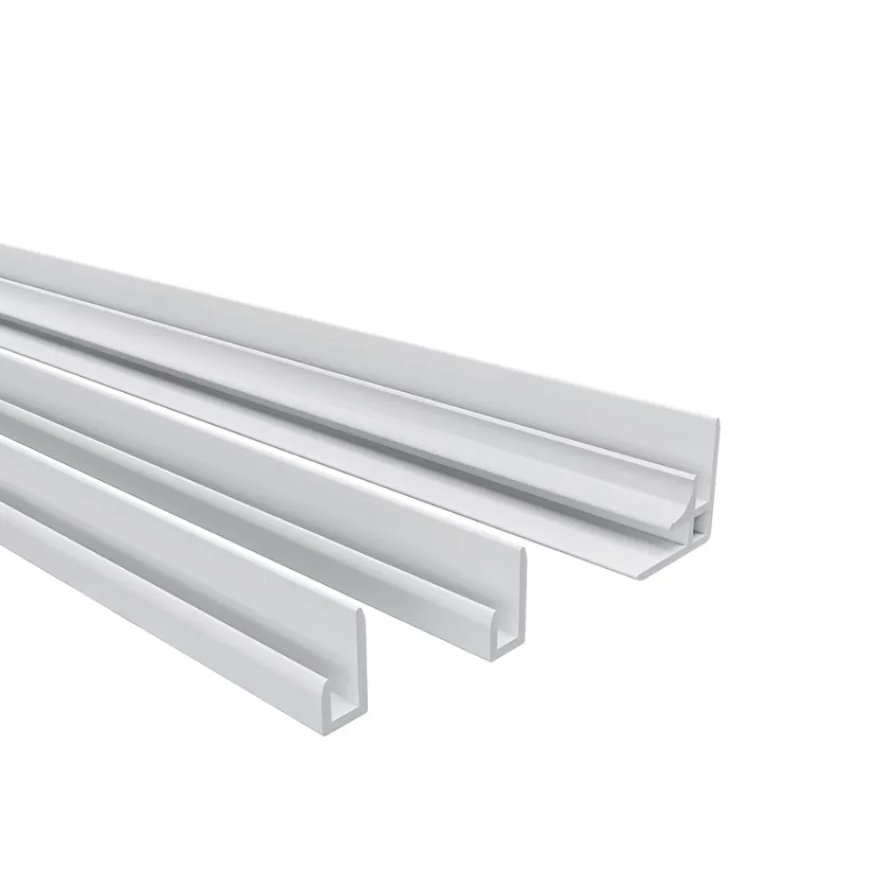 AICA Sanitaire Lot de 2 panneaux muraux de douche blanc mural aluminium avec 3 profiles - L.100 x L.100 x H.210 cm - Étanche,facile à nettoyer- Panneau Mural De Salle De Bains