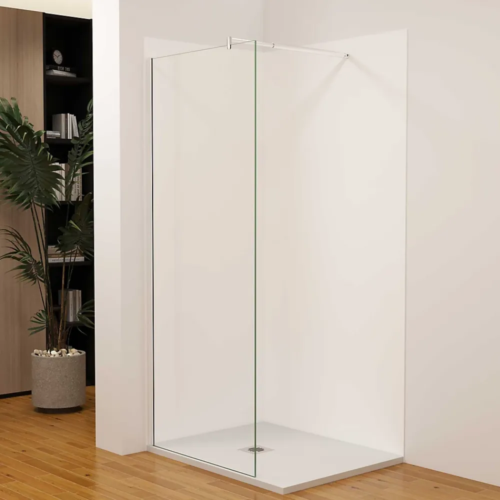 AICA Sanitaire Lot de 2 panneaux muraux de douche blanc mural aluminium avec 3 profiles - L.100 x L.120 x H.210 cm - Étanche,facile à nettoyer- Panneau Mural De Salle De Bains