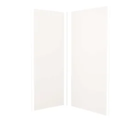 AICA Sanitaire Lot de 2 panneaux muraux de douche blanc mural aluminium avec 3 profiles - L.100 x L.120 x H.210 cm - Étanche,facile à nettoyer- Panneau Mural De Salle De Bains