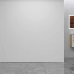 AICA Sanitaire Panneau Mural De Salle De Bains<Lot de 2 panneaux muraux de douche blanc mural aluminium avec 1 profile - L.100 x L.120 x H.210 cm - durable et facile à nettoyer