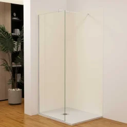 AICA Sanitaire Lot de 2 panneaux muraux de douche Ivoire mural aluminium avec 3 profiles - L.100 x L.120 x H.210 cm - Étanche,facile à nettoyer- Panneau Mural De Salle De Bains
