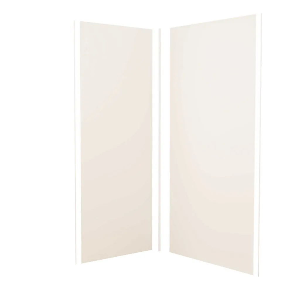 AICA Sanitaire Lot de 2 panneaux muraux de douche Ivoire mural aluminium avec 3 profiles - L.100 x L.120 x H.210 cm - Étanche,facile à nettoyer- Panneau Mural De Salle De Bains