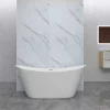AICA Sanitaire Lot de 2 panneaux muraux de douche effet Marbre en Aluminium avec 1 profilés,L120xL120xH210cm ,Protection murale,Antimoisissure- Panneau Mural De Salle De Bains