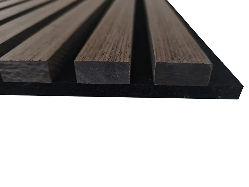 AICA Sanitaire Lot de 2 Panneaux Muraux Décoratifs Acoustiques Bois MDF 240x60cm Noyer AntiBruit, Facile à Poser- Panneau Décoratif En Bois