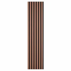 Decoon Panneau Tasseau Bois<Lot de 7 Panneaux muraux tasseaux bois 120 x 30 x 1,9 cm - Pack tête de lit - Lamelles terracotta / feutrine noir - 2,52m²